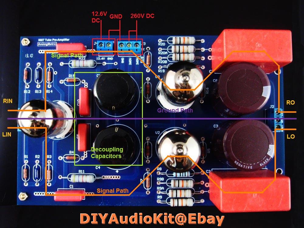 5687 ( 6N6T) Tube Preamplifier Headphone Kit (No Tube) eBay