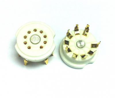 Ceramic 9-Pin Noval Gold Plated PCB Mount Tube Socket